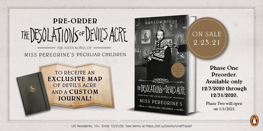 Pre-order The Desolations of Devil’s Acre before the end of the year and get a map of Devil’s Acre *and* a custom journal! bit.ly/DevilsAcrePhas… #staypeculiar