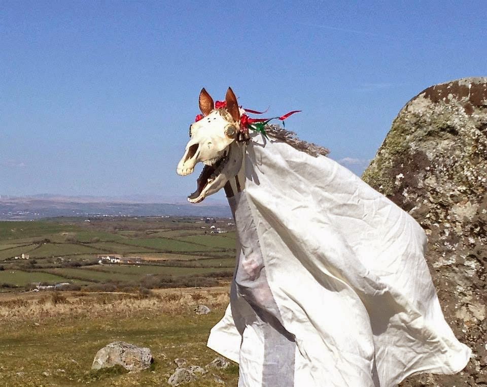 Good news for those struggling to find a horse's skull:"When a real skeleton (for the Mari Lwyd) could not be got, it was customary to make one of straw and rags."