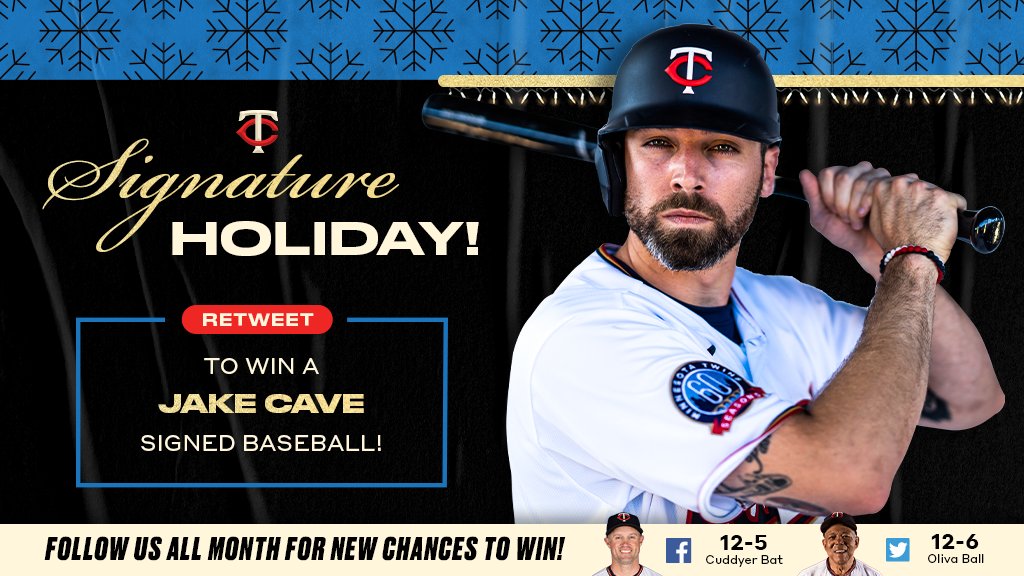 Twins's tweet image. In honor of @JakeCave8's birthday, RETWEET for a chance to win an autographed baseball! 

#signatureholiday atmlb.com/2VCv0t9