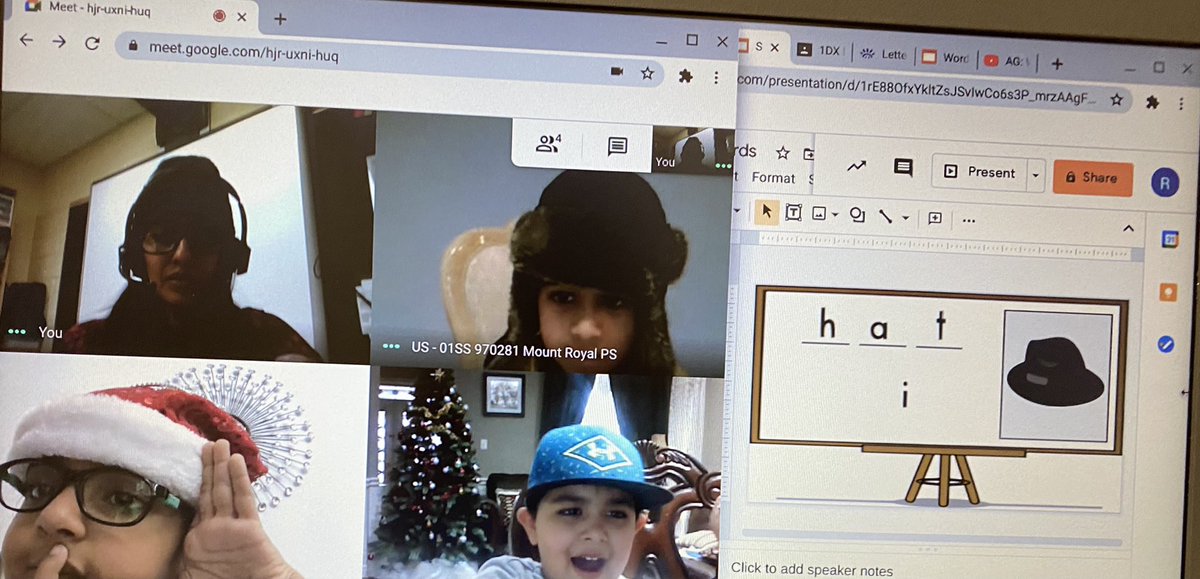 RSodhi15's tweet photo. It is Hat Day in 1DX. I decided to join them during our support period! We even spelt the word hat! #happyhatday #spiritday #eslsupport #literacy #peelonlineschool #virtuallearning #hybrid #climatepeel @MountRoyalPS @MtRoyalPhysed @PeelSchools https://t.co/jBT7FtMqQ4