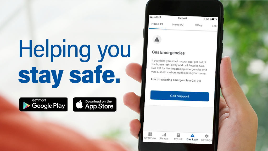 Mobile app gas leak safety