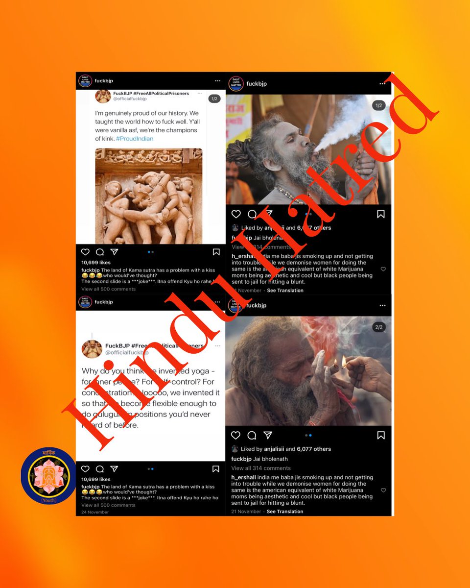 From Gurus to practices to culture to Hindu Kings and Gods, no one is spared by them.But the SM Platforms don’t find anything wrong with them. OTOH, our content which exposes those lies are “SPREADING HATRED” according to them.(4)