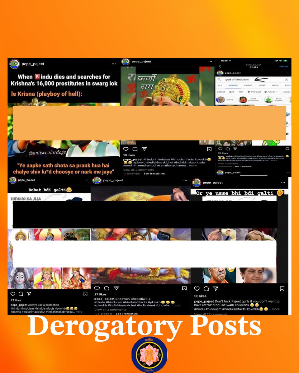 3. Hinduphobic ContentFor Hinduphobic Content, all I can ask you is to look at the images attached below. This Hindu Hatred is being normalised and SM platforms have failed to keep them in check.Criticising BJP & Critising Hindu are the same?(10)