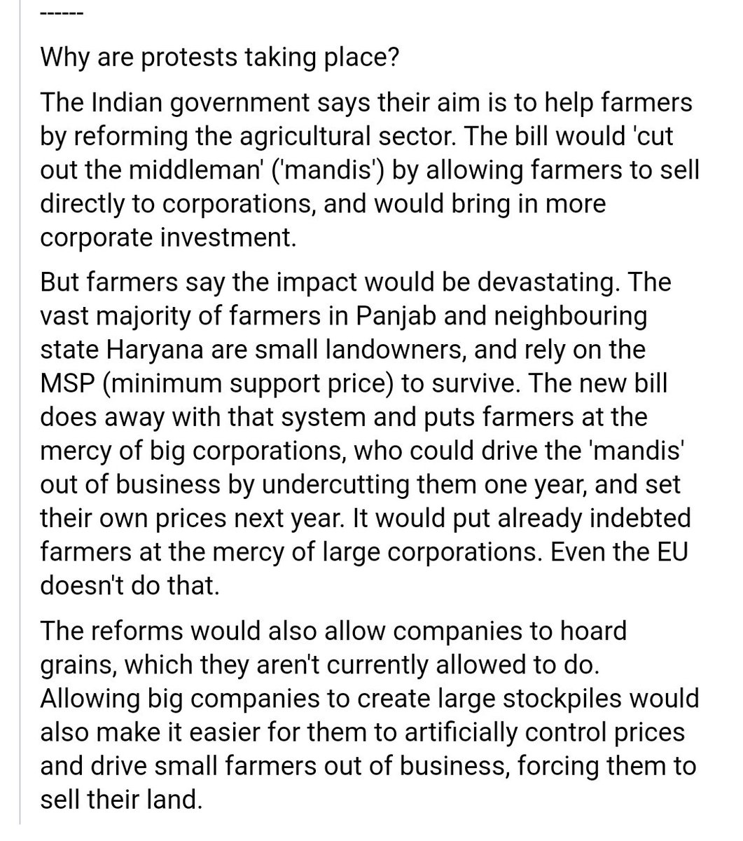 3) The RW Indian media want to make it a BJP Vs 'Khalistani terrorists' issue.Ignore them. Don't give them oxygen of publicity.Here's why protests are taking place. We should keep our focus 