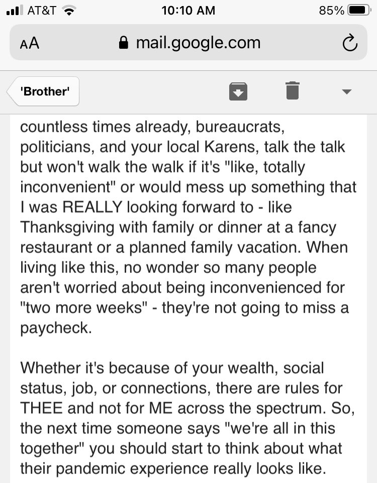 Part 2: “There’s a HUGE difference between suffering and being inconvenienced.”