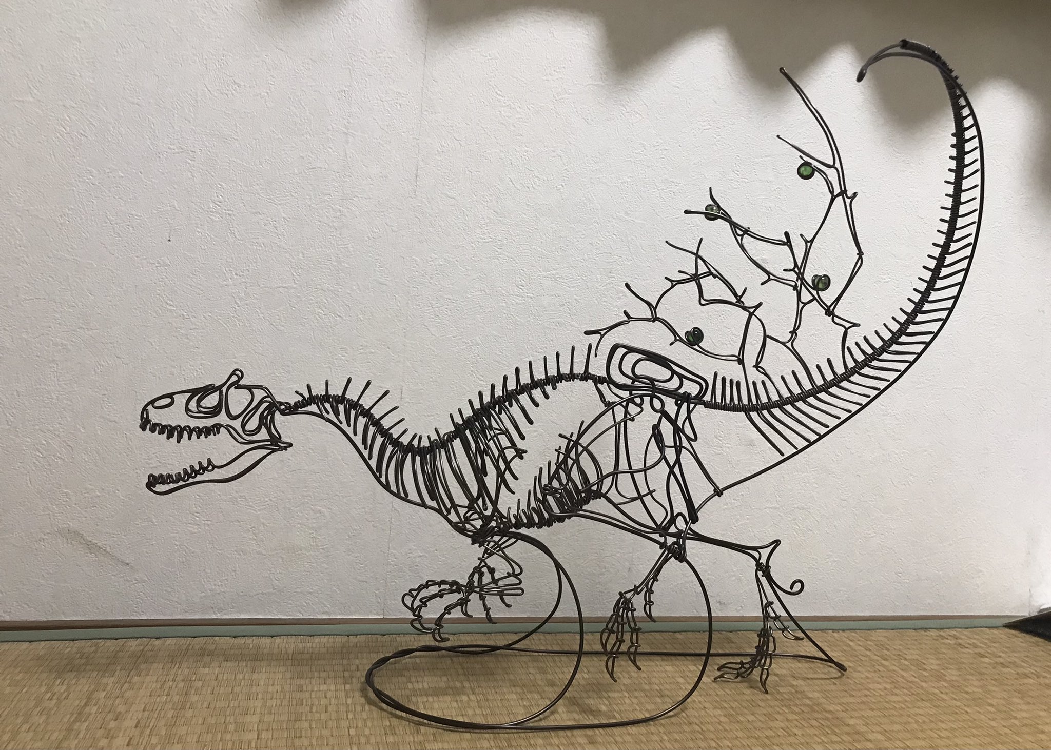 ワイヤーアート 恐竜 立体CDラック ワイヤーアート ティラノザウルス