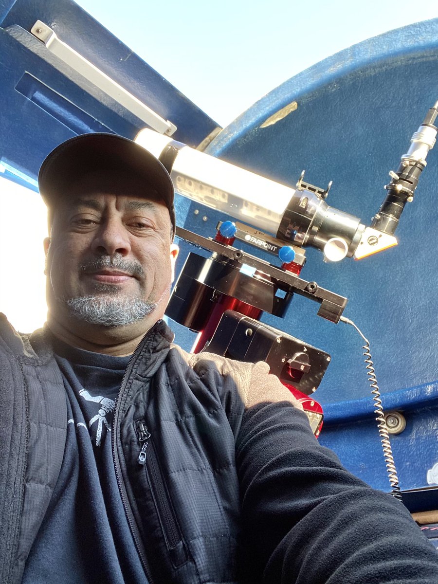 JohnChumack's tweet photo. Here I am, in my #solar setup waiting for these clouds to disappear so I can watch the #sun &amp; check 4 those #solarflares 🔥anyone w/better weather get some #photography of the Sun’s activity? #spaceart https://t.co/MlIk21VWKa