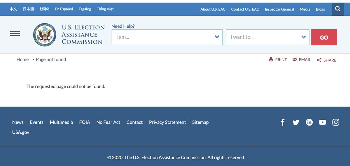 According to  @EACgov's website, it appears there are only 2 accredited testing labs for the entire country: Pro V&V and SLI Compliance.Although Pro V&V is listed as being accredited, the link for Pro V&V’s accreditation certificate leads to a “page could not be found” warning.