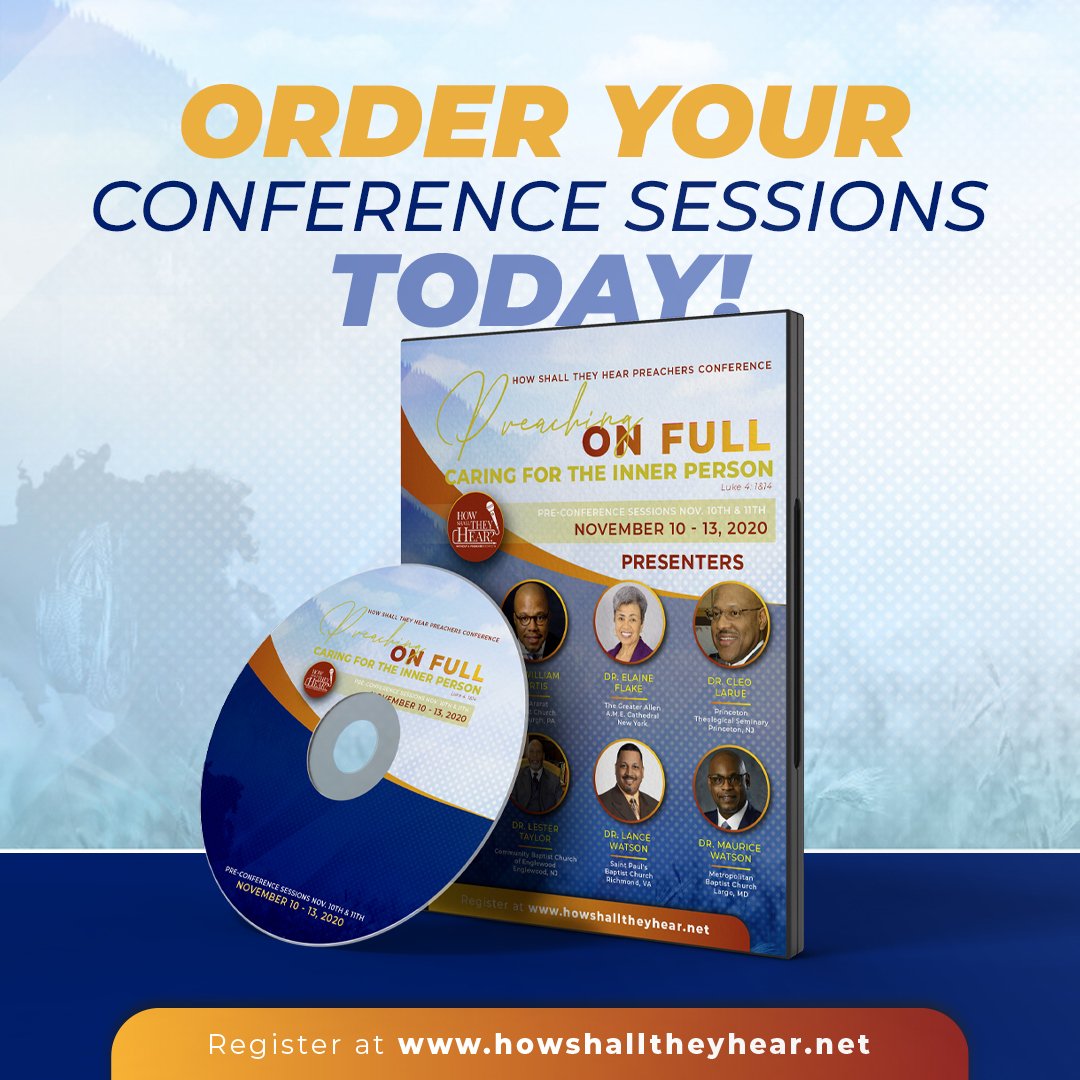 Order your 2020 "Preaching On FULL" Digital Conference Media TODAY for the discounted price of $60.00.
 
Delivered directly to your Inbox by 12/18/20 with 24/7 access for an entire year via your smart phone, tablet etc.  Ministry on the Go!
howshalltheyhear.net/registration/m…