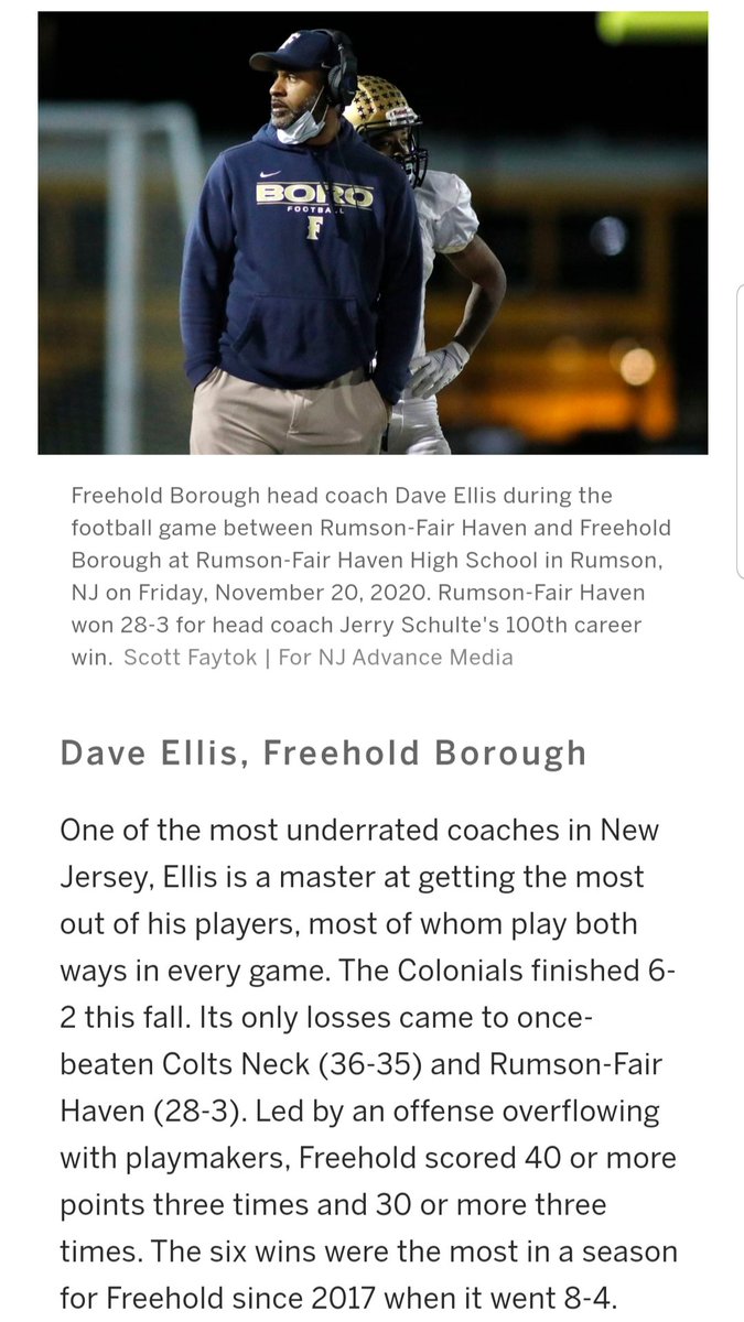 Special Shout-Out to the leader of our Football program. Finalist for NJ.com Coach of the Year. Year in and year out, Coach Ellis fields a competitive team regardless of circumstance. It's a pleasure to work with such a humble & caring man! #BoroPide #BoroFamily