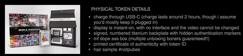 6/ But the physical offering were specifically chosen to get people that have the NFT understand the value proposition.With a digital screen,A physical token to try get people thinking 'tokens'.And a lot more,