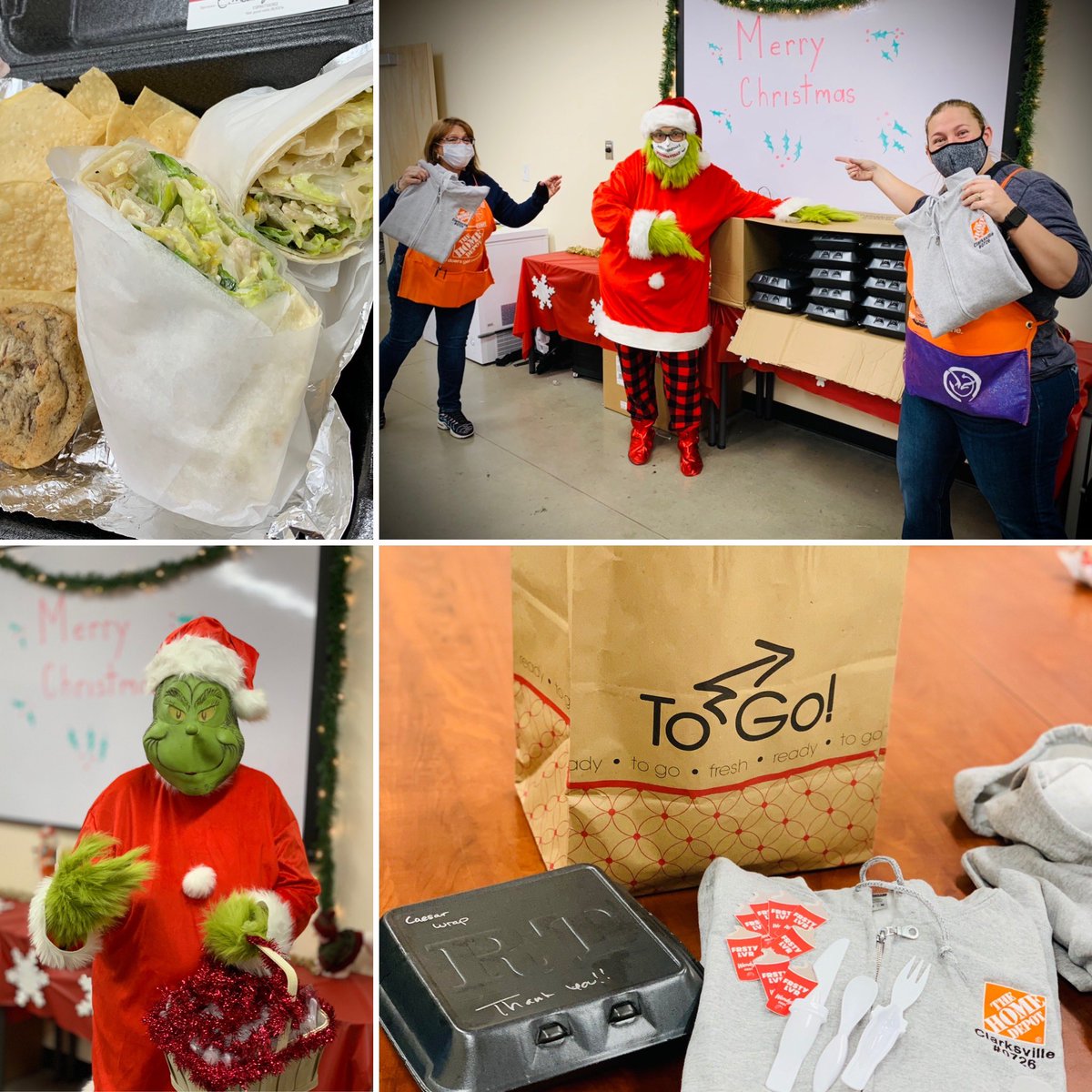 It’s a Merry Grinchmas! Or is it? Hey! That’s Brenda! 😳 She’s got gifts and Ruby Tuesday’s for lunch-All hand delivered with some grinch love! @kmn293 @ScottRoop @BrendaGrovesTHD @chrisdysonthd