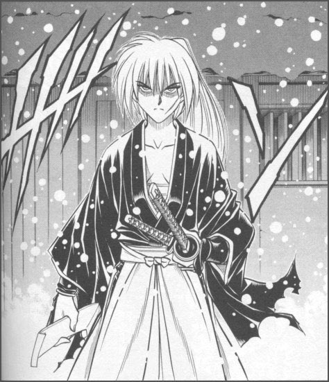 Kenshin Himura:After training under Hiko Seijūrō, Kenshin left him and joined the revolutionaries to remove the shogunate from power and bring peace to Japan. Kenshin became a legendary manslayer who murdered over 100 people. As a person wanting peace, Kenshin started to wonder