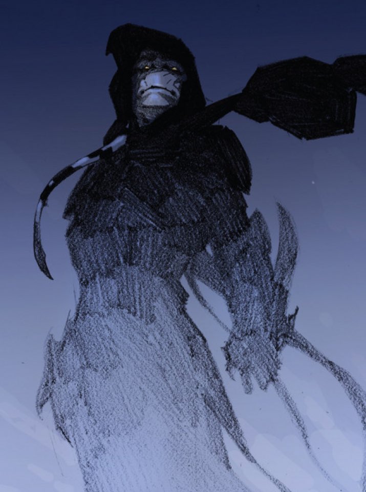 One day, two gods mid battle crash land, the golden god asks for Gorr’s help, he takes the weapon of the black god, kills him, and vows to kill all gods.