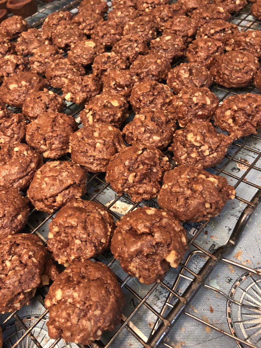 Cookie #7, our final cookie for Day 1, is Fudge Ecstasies. These cookies have a lot of chocolate, a lot of walnuts, and not much flour or butter. They really are fudgy in taste, if not in texture.