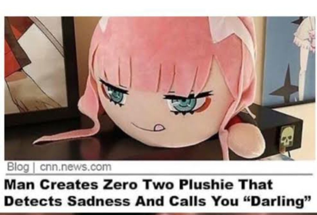 zero two plushie that calls you darling