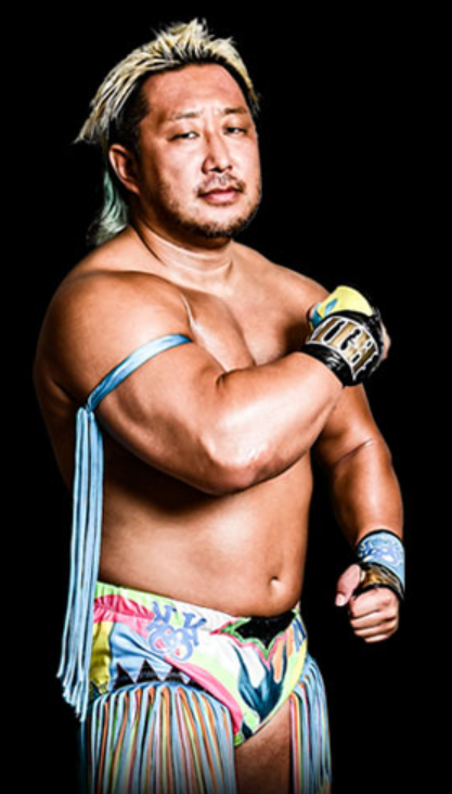 Shuji Kondo- former rugby player- worked in ajpw too- some probably know him most from w_1- king kong- everybody calls him kon-chan- friends with SANADA- has a gym called ichigo gym- secretly fashion king- banished by dg in 2004- & now he's back full-time~