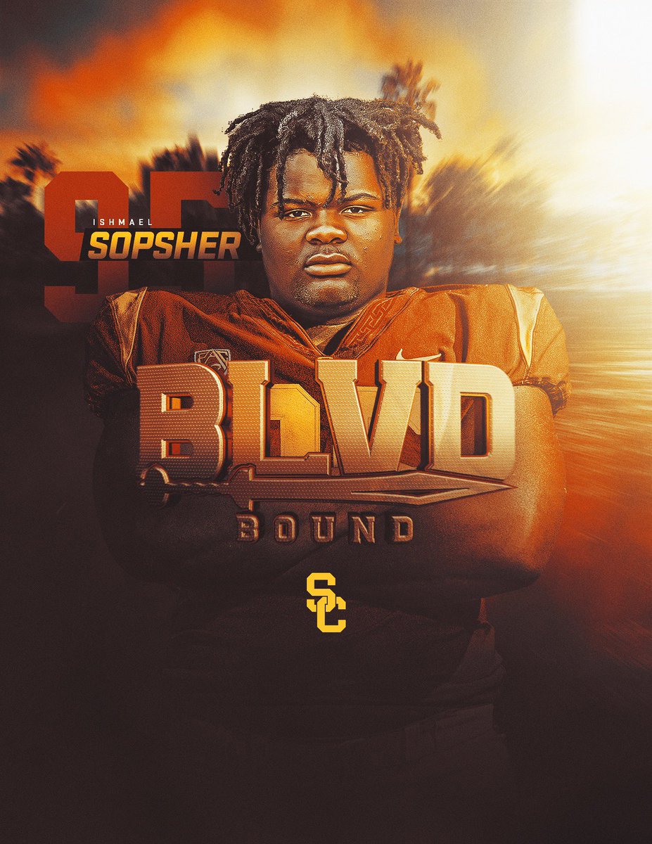 🚨🚨🚨

Welcome the newest addition to our Trojan Family, defensive lineman, <a href="/isopsher/">ishmael sopsher</a>!

#BLVDBound 🌴
#FightOn ✌️