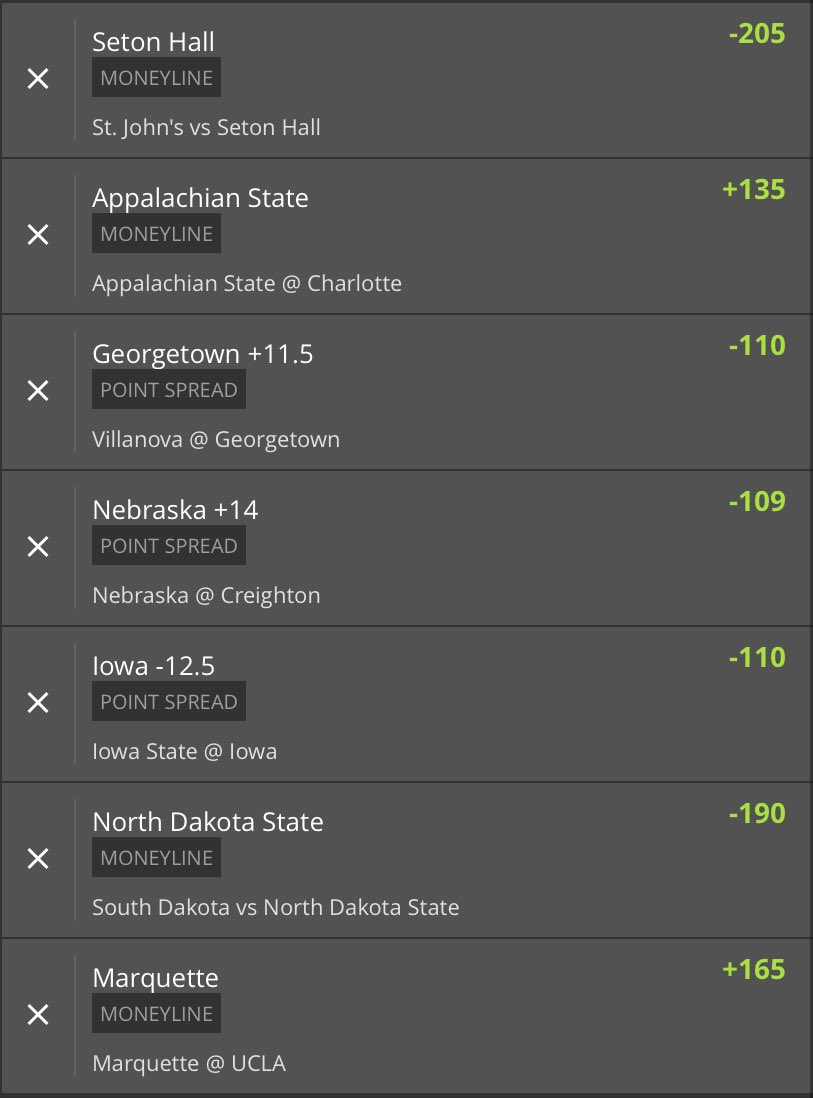 Pickswise's tweet photo. Which team will destroy this mega #CBB parlay? 🤨 +9844 odds https://t.co/D1g9fdsEK4