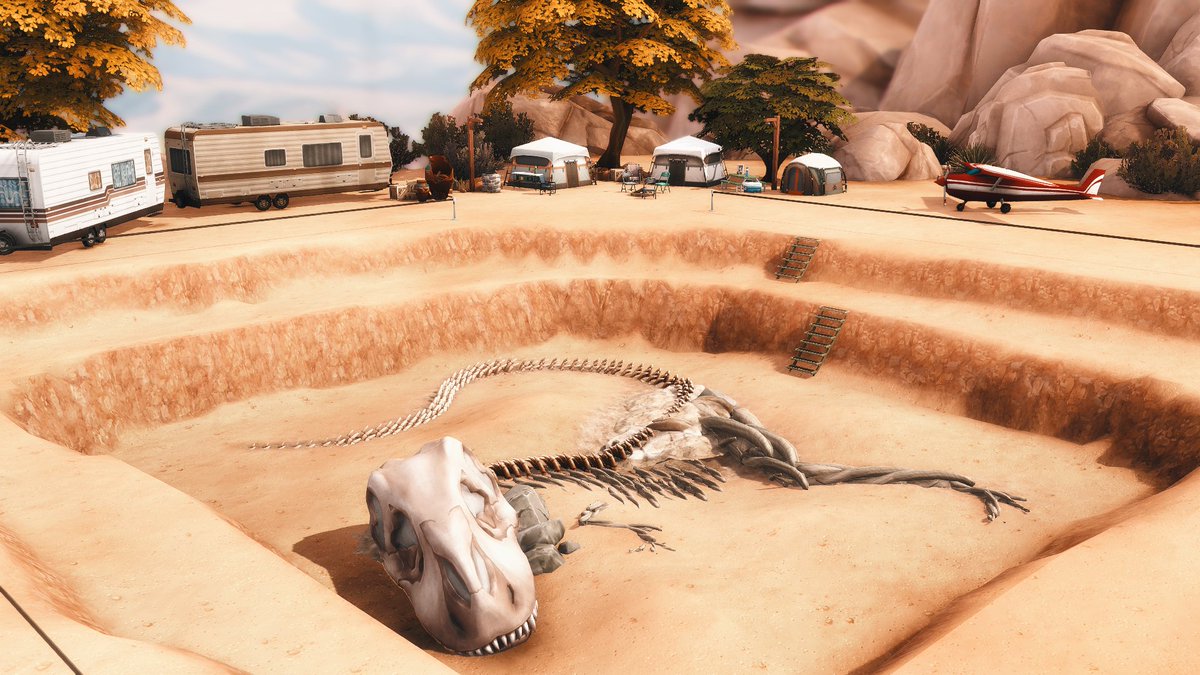PlumbobKingdom's tweet photo. 🦖 Excavation Site #NOCC - The Sims 4 Speed Build: https://t.co/8KFvknpWQ2 #ShowusYourBuilds #TheSims #Sims4 https://t.co/N7mkPSrulx