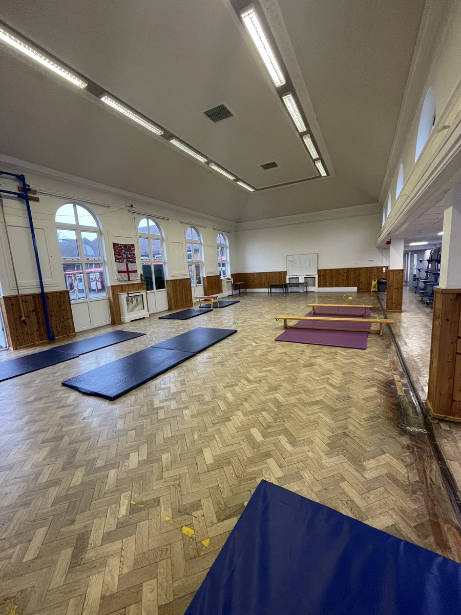 Today’s set up for gymnastics, getting the children to draw on all their skills they’ve learned in Gymnastics through the weeks and use them in a circuit of various activities!