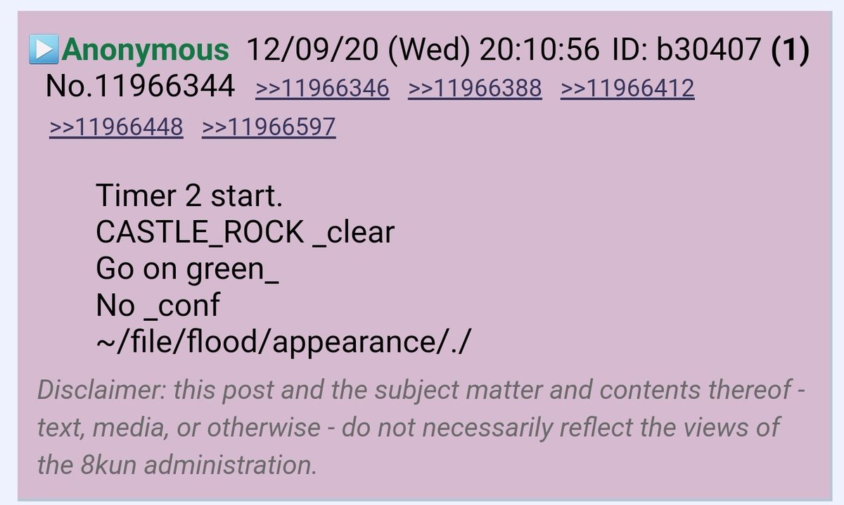 MOAR H/T to  @Mareq16 for finding this on the boards.Anon posts CASTLE_ROCK _clearGo on greenOn WEDNESDAY.DO YOU BELIEVE IN COINCIDENCES??? 