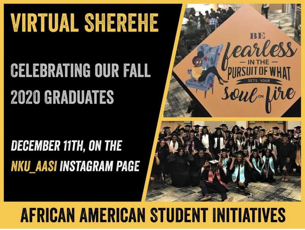 If you haven’t already, please take a moment to join the Office of African American Student Initiatives as they host the annual Sherehe celebration for our Black and African/African American Graduates! @nku_aasi on IG!