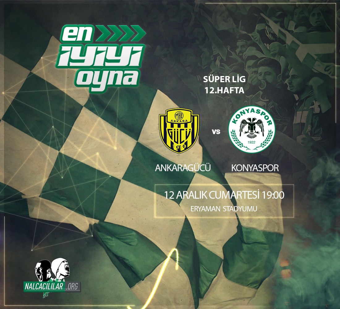 Nalcacililar's tweet photo. #️⃣ #BugünGünlerdenKonyaspor
🏆Süper Lig 2020-2021 Sezonu 
🗓 1️⃣2️⃣.Hafta
⚔ Ankaragücü
🕖 1️⃣9️⃣:0️⃣0️⃣
🏟 Eryaman Stadyumu
👤 Mete Kalkavan
📺 beIN SPORTS HD 2️⃣
📲 #BizimİçinOyna https://t.co/NRXeGbDhrS