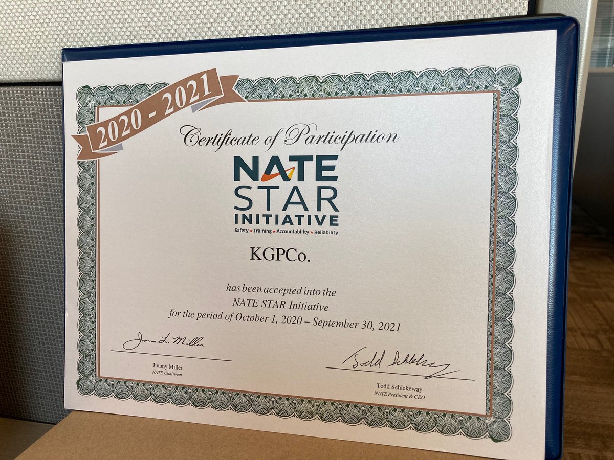 KGPCo's tweet photo. KGPCo has again earned @NATEsafety Star Initiative member status!

"We’re proud to be part of an association that is laser focused on what’s best," said Jason Taylor, VP Safety, Quality, and Sustainability. https://t.co/nUSfxK86rS
