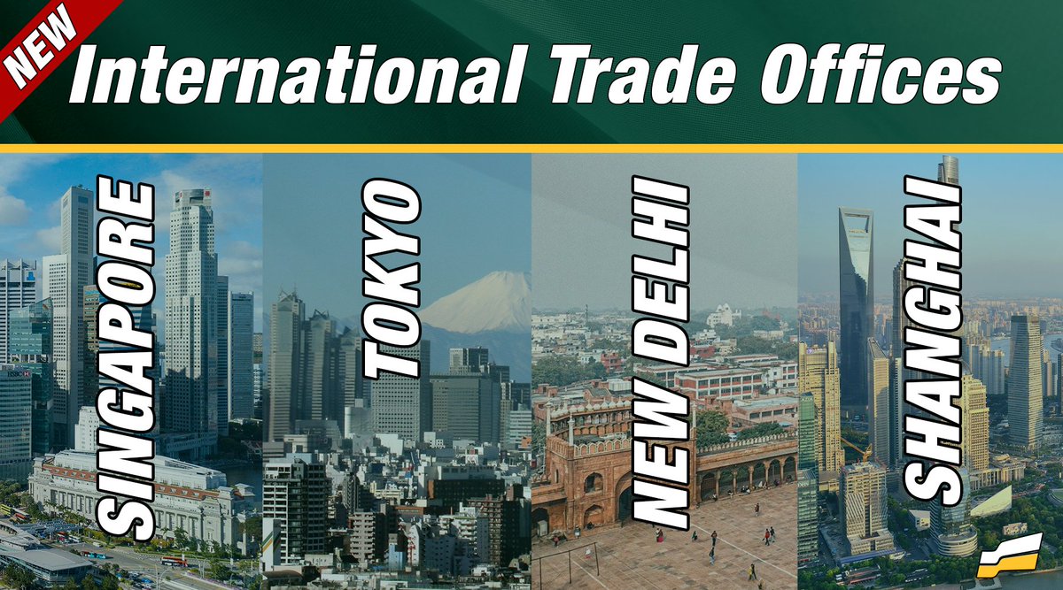 SaskParty's tweet photo. Today, your Saskatchewan Party government announced new international trade offices will open in early 2021. These offices will help bring Saskatchewan's exports to market and attract new investment into our province.
#skpoli #StrongSaskatchewan https://t.co/xsPqLHmnMN