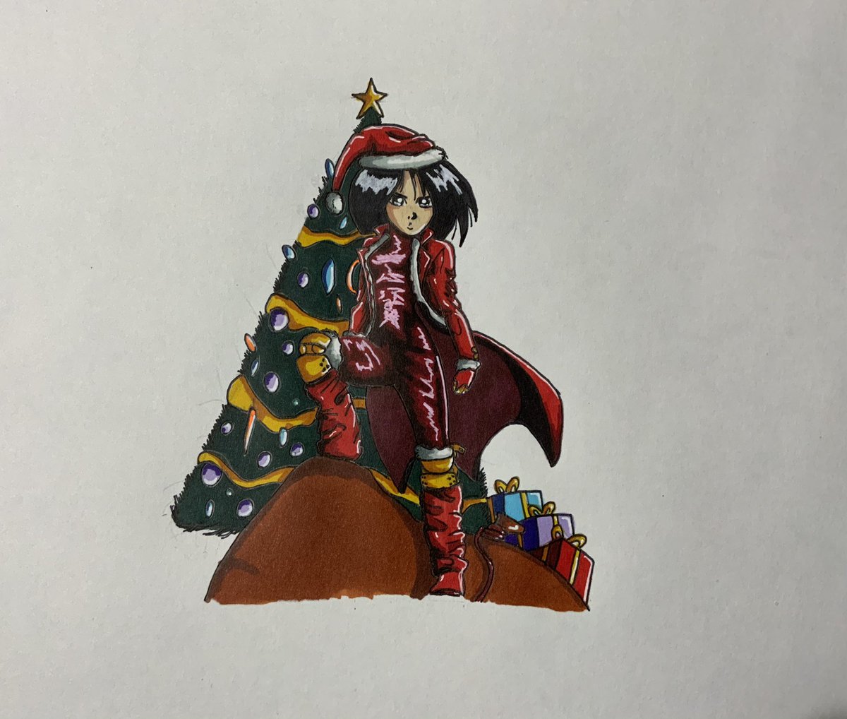 TAPION98's tweet image. My Christmas drawing #AlitaArmy #AlitaSequel