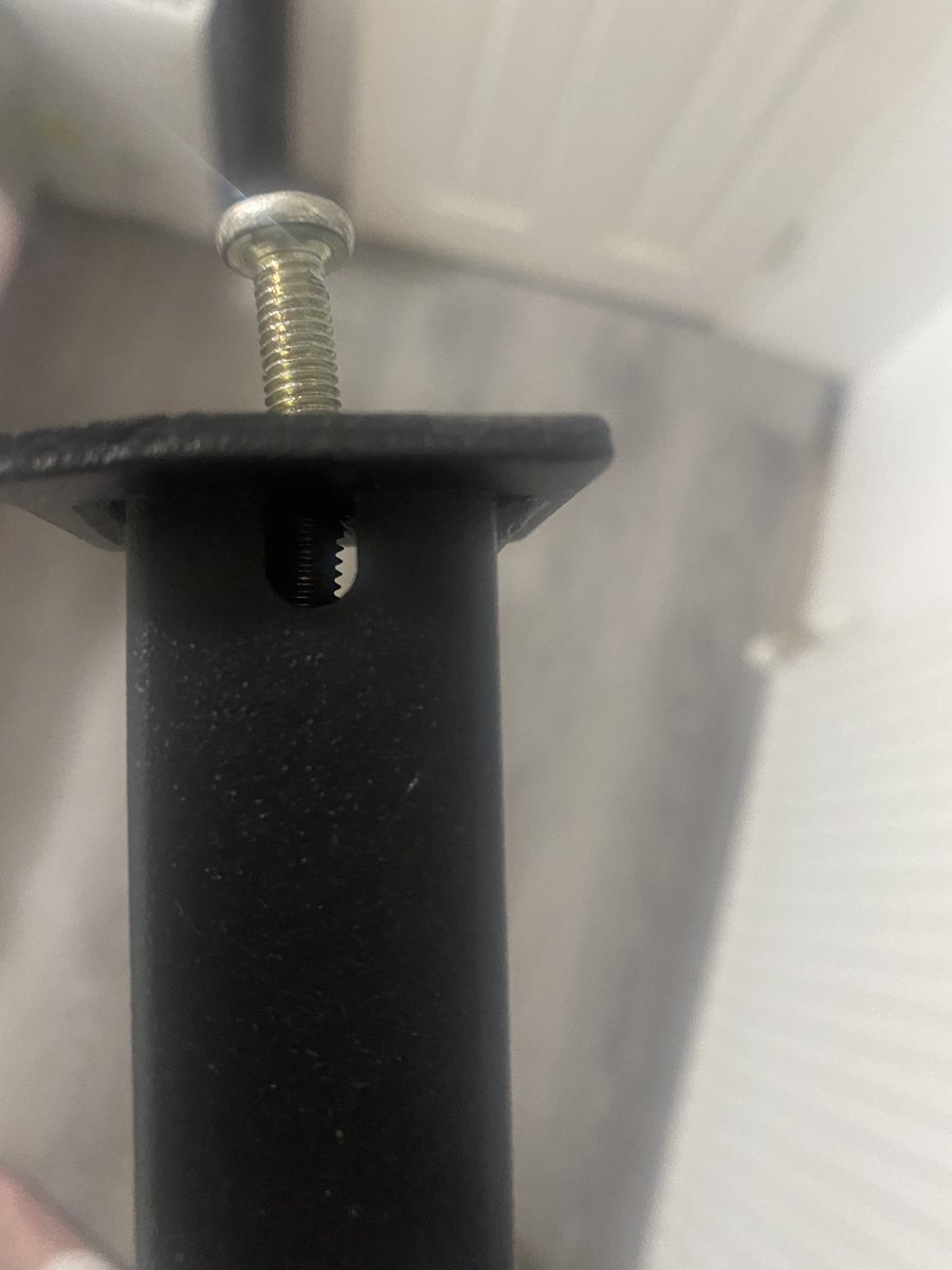 Timf871's tweet image. After waiting 6 months for delivery, Can anyone explain how a bolt bending significantly and going through an adjoining bar causing a bed to collapse isn’t a manufacturer issue 🤔  your customer service needs to be severely sorted @nextofficial