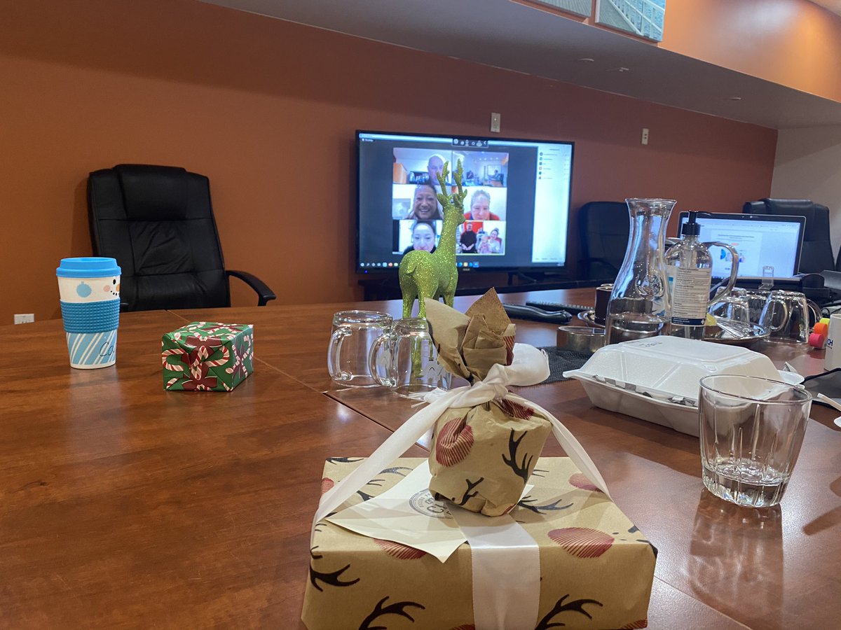 jean_beriault's tweet photo. #Adaptability has been the word I have been hearing all week. We must continue to move forward the best we can if we can, and with the resources we have. Our company #Christmas party this year, gathered through Zoom in our respective offices and boardroom. #AlbertaLockDown https://t.co/iulExFRW1u