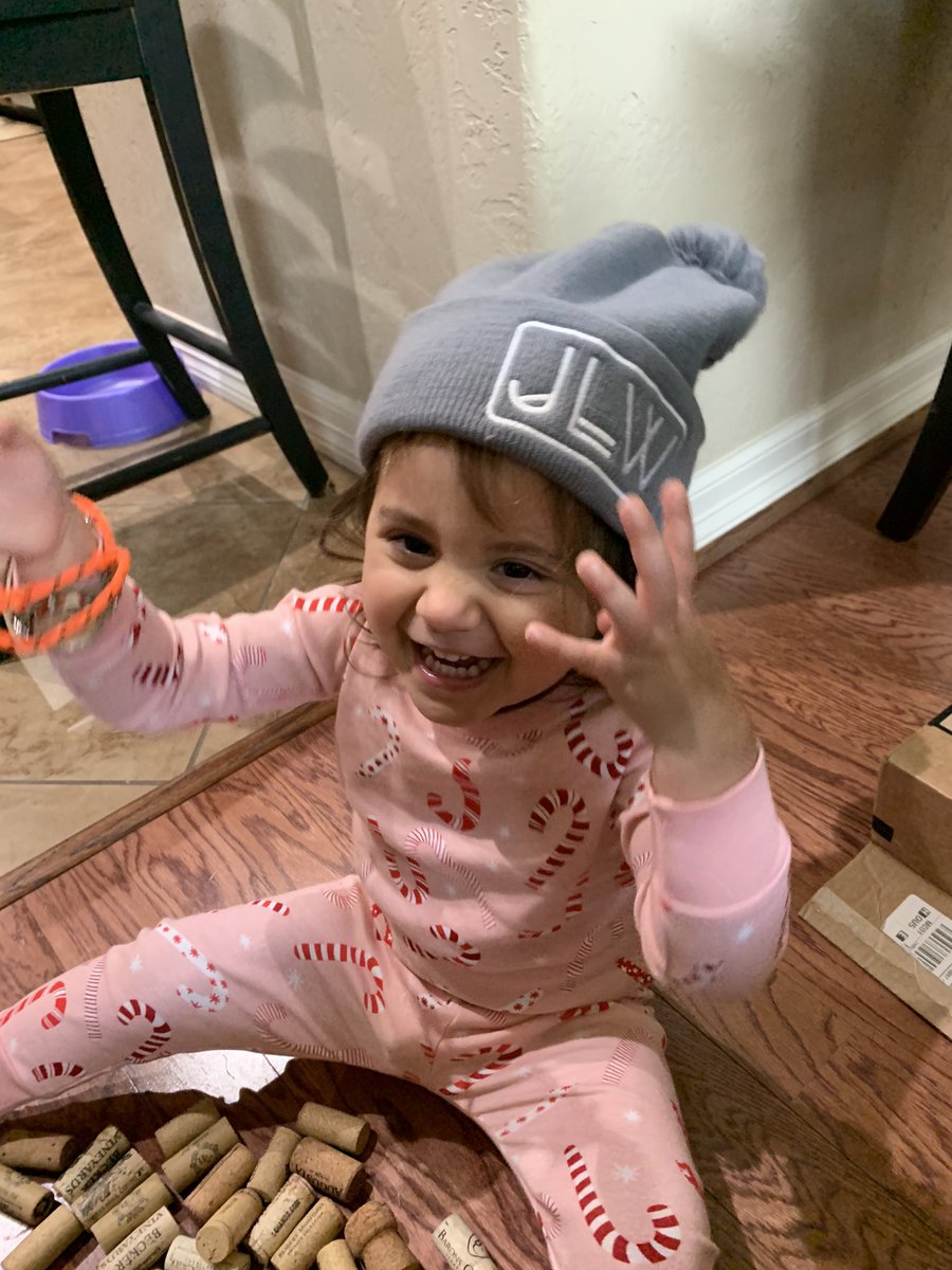 Cash_Conrad's tweet photo. @jamielinwilson got a pretty cute fan in training over here (please ignore the wine corks 😳) https://t.co/6sPq9FXQVm