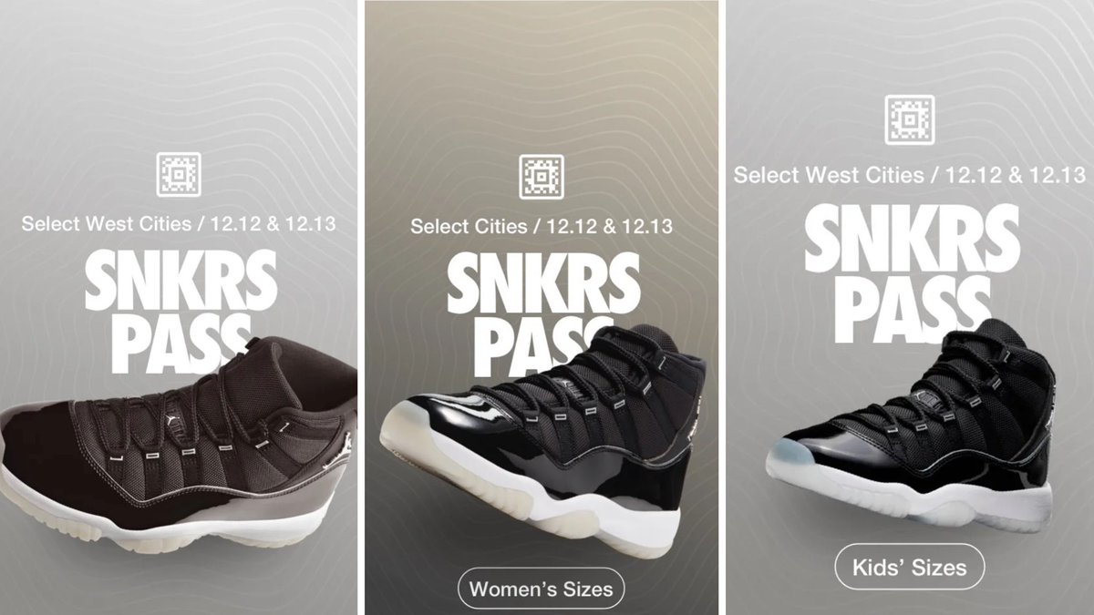 snkr_twitr's tweet photo. SNKRS PASS should be live by 2:15pm PT: Jordan 11 ‘Jubilee’

M https://t.co/3Lbk9IxrQH
W https://t.co/qfj7v0QC0f
K https://t.co/9HKzVjWMIa

#Ad https://t.co/swR7615DfD