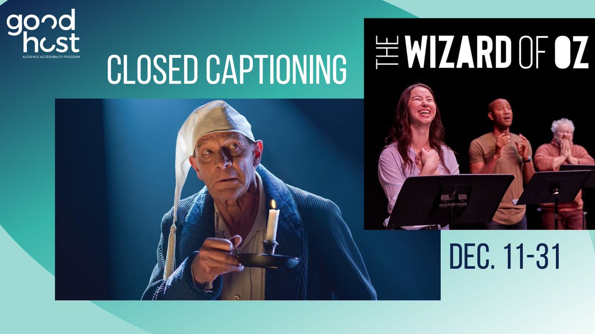 We are pleased to say these December shows have access points to offer! A Christmas Carol (Theatre Calgary) &amp; The Wizard of Oz (Alberta Theatre Projects) will be offering Closed Captioning until the end of the month. Cozy up and enjoy!