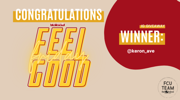 FCUTeam's tweet image. Congratulations to our IG #FeelGoodFriday December giveaway winner!🎉

🚨Follow us on #Instagram to be the first to know about our next giveaway! instagram.com/shellfcuteam