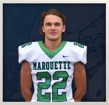 MarquetteFootbl's tweet photo. We would like to congratulate Jackson Edwards for being selected a 2nd Team All-District Defensive Back. https://t.co/QEJ1SuMMzy