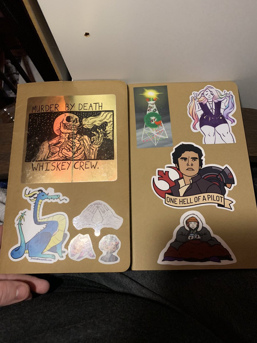 fadesintointent's tweet photo. Out with the old, in with the new. Setting up my new planner. Stickers on left from @murderbydeath, @AngryArtist113, @spacecravat, and @katelacour. Stickers on right also from Jess, @mortal_machine, and @kyleauxren. https://t.co/bPHnXfCQuW