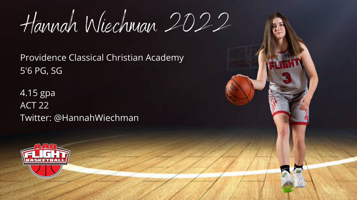 @HannahWiechman is a dynamic shooting guard that can handle the ball, man the Point, get to the rack and stroke it from deep. She's a big part of the <a href="/PatriotAthletes/">Providence_Patriots</a> crew and <a href="/mdisheroon/">Matt Disheroon</a>'s Flight 2022 team!