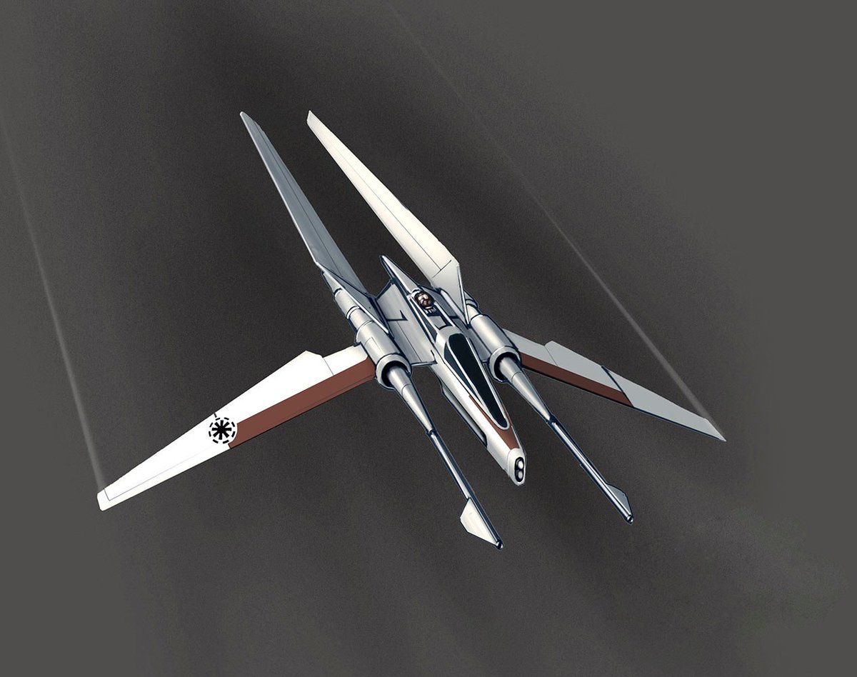 Pablo Hidalgo: “Even heading into Episode III, there were Clone Wars designs that had a foot in the past and a foot in the future, and from there we found a great contender for the Jedi Vector. It looks very insectile — slim and delicate but with a definite sting.”