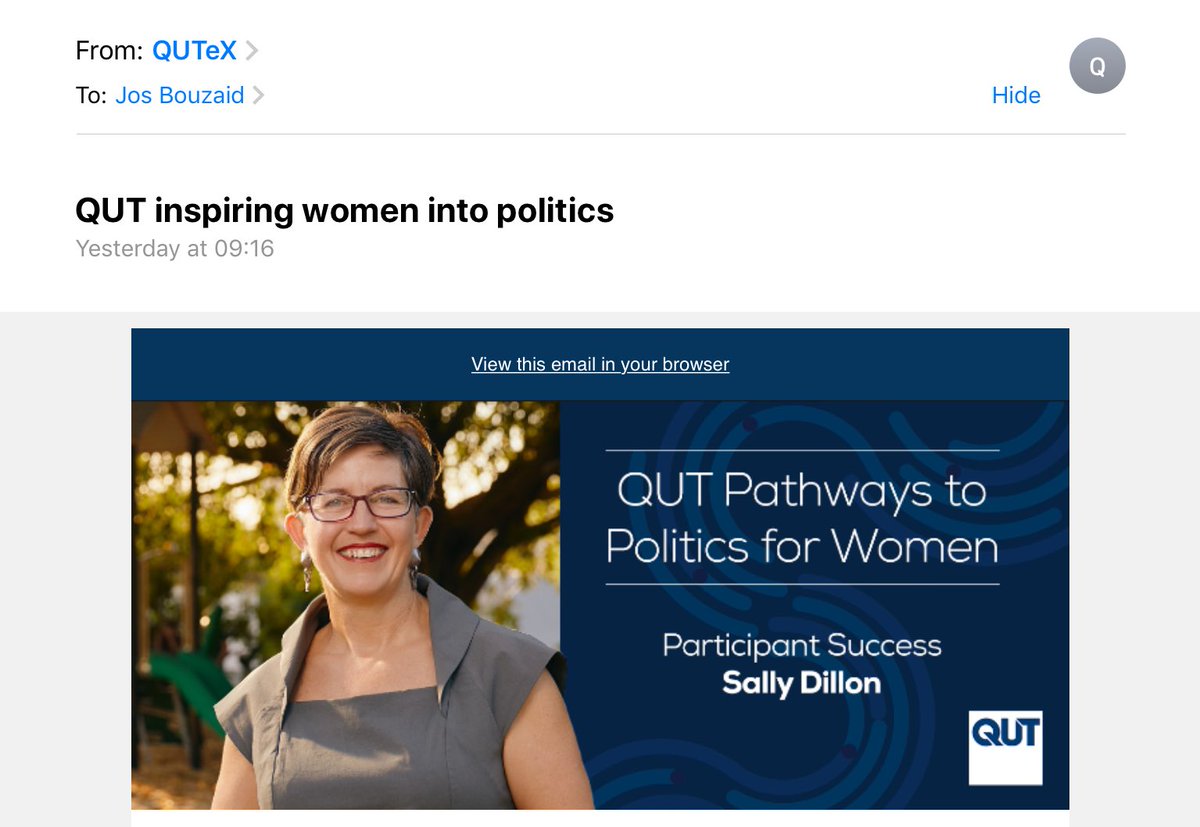 redruby17's tweet photo. Looks like I’m drafting an application for this over the break. I know it’s something I want to do but at the same time I don’t believe I’m good enough. In my head people like me don’t end up PM. #QUTex @QUT https://t.co/pqUf2bSf2r
