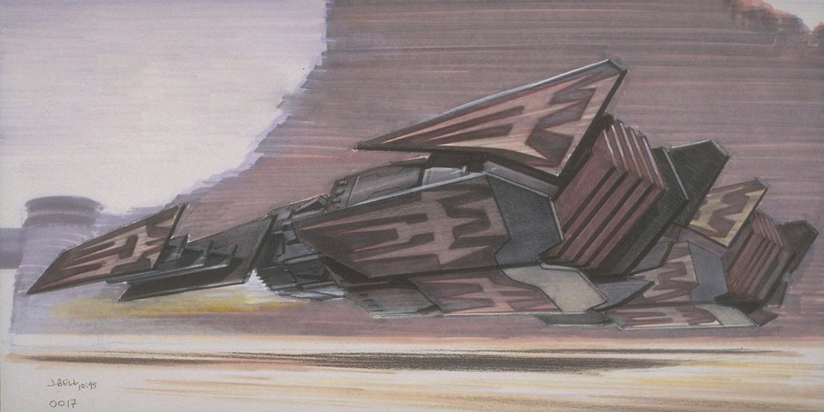 This one, I'm sure (see: 1995), is an old artwork by the talented John Bell for the podracers early design in The Phantom Menace (1999).