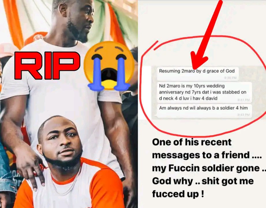 According to it, Teejay said that he is going to resume his duty, he stated that his resumption date matches his 10yrs wedding anniversary and also 7years that he was stabbed on the neck bcos of his love for Davido. He lastly reveals that he will always be a soldier for him