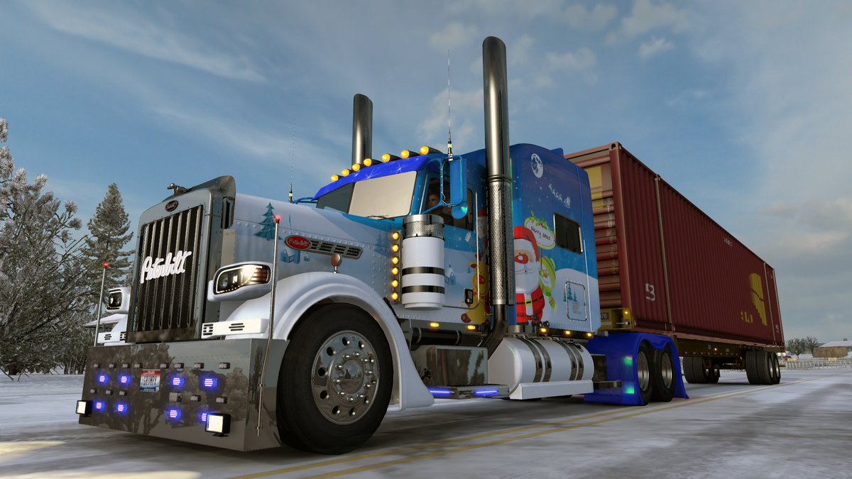 Hole_inthe_toad's tweet photo. Santa's Sleigh has got a Detroit Diesel engine this year #scssoftware #ATS #AmericanTruckSimulator #Viper2 #PaintJob https://t.co/z5mObcbiHT
