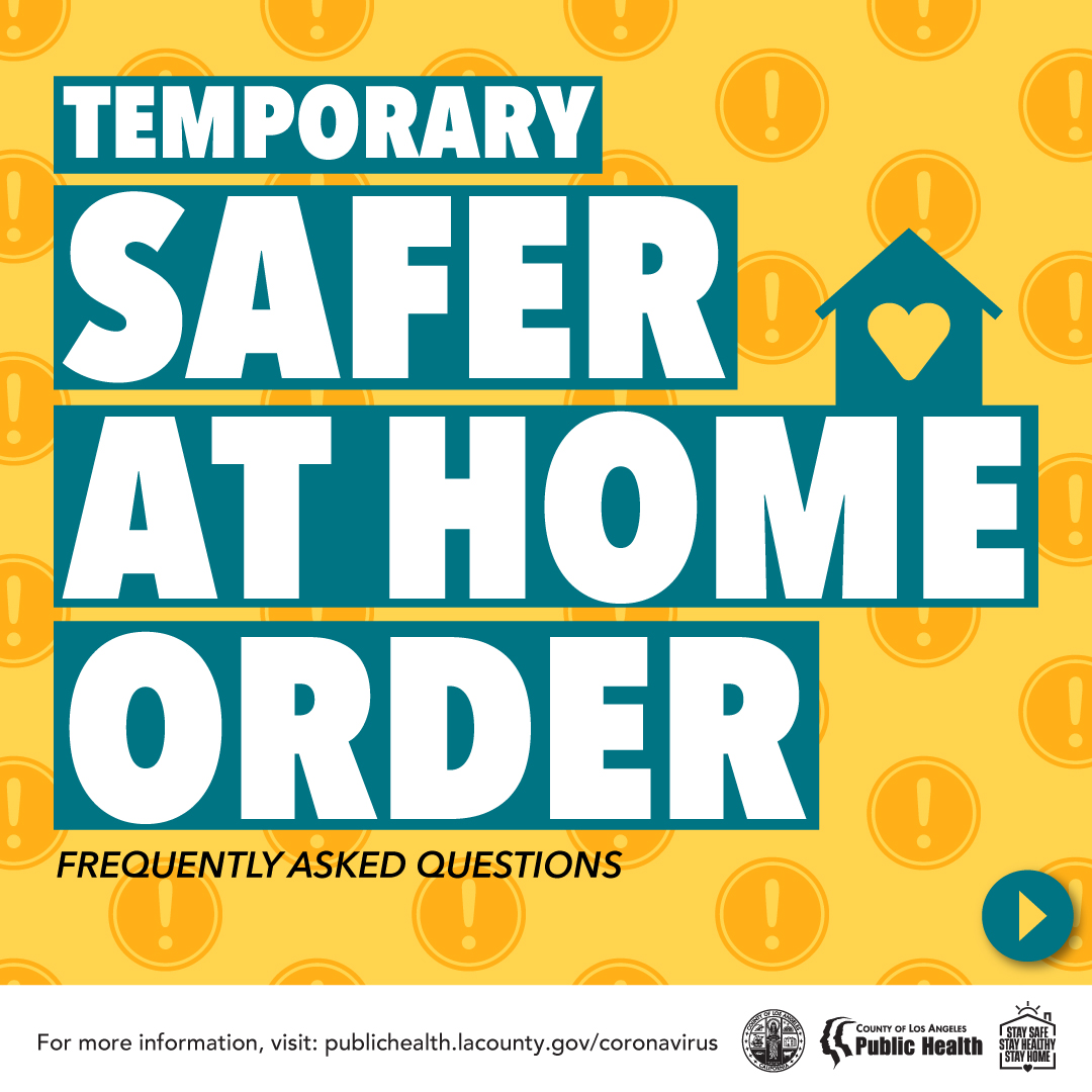 lapublichealth's tweet image. The temporary safer at home order was issued to reduce mixing of households and limit capacity at retail to minimize crowding. Please, stay home as much as possible, only do outdoor activities with those you live with and always keep your face coverings on. 1/5