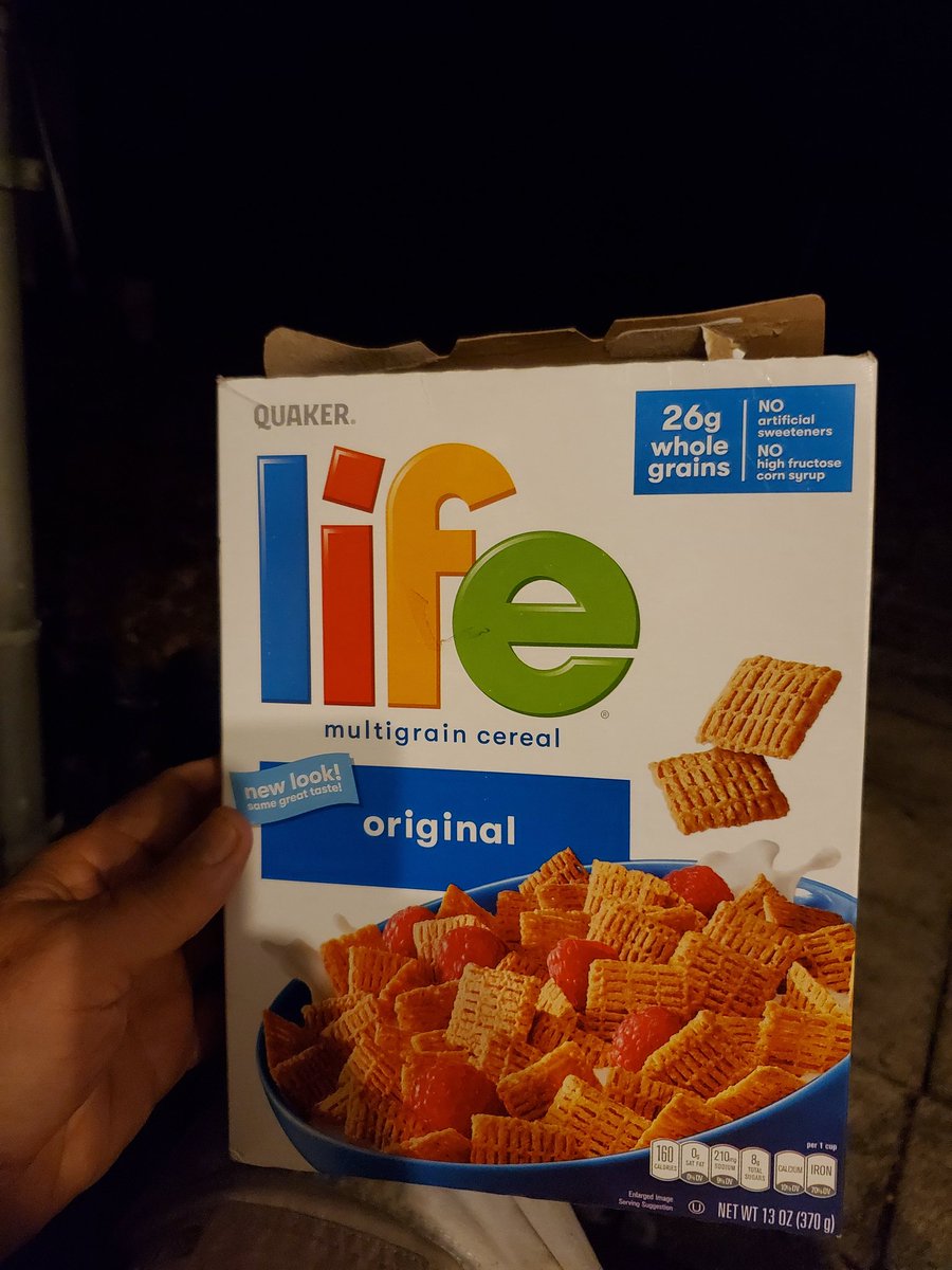 RolandClose's tweet photo. Sometimes a man just wants to eat Life cereal right out of the box. https://t.co/G2wp3voCJW