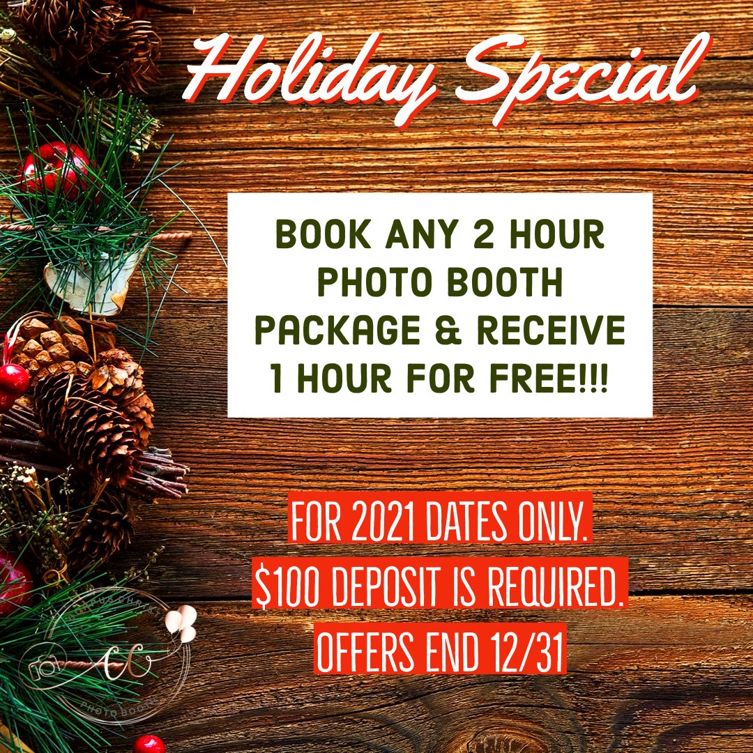 BoothCorpus's tweet image. ✨🐫HAPPY HUMP DAY🐫✨

✨We are giving away 1 hour for free if you book any 2 hour package.

✨This is for 2021 ONLY. 

✨$100 deposit is required to secure your booking.

✨Pricing Guide is attached.

CALL  TEXT  EMAIL  DM
📲956.251.1842
💻cc_photobooth@outlook.com