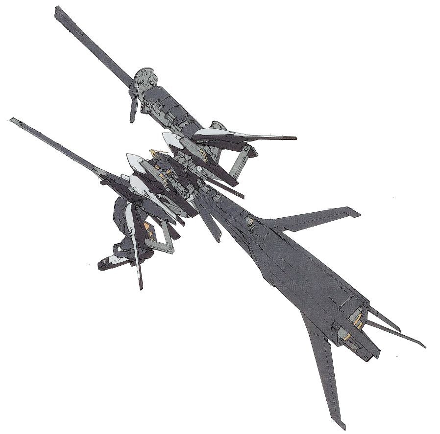 RX-121-3C Gundam TR-1 [Haze'n-thley-Rah II] Cruise FormA form similar to the RX-124 Gundam TR-6 [Haze'n-thley II-Rah] Cruise Form. It's armed with an additional shield booster and the the Big Wig Cannon,a long ranged weapon derived from the YRMS-106+BL-85X Bi-Zack TR-2 [Bigwig]