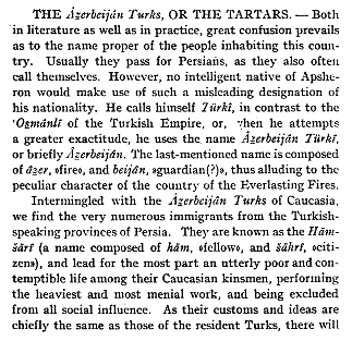 Finnish academician Ivar Lassy, who researched Azerbaijani shiism and published a dissertation in 1916 also stressed that the no intelligent native would use misleading designation as "Persian", still in order to avoid confusion, uses more known term "Tartar".